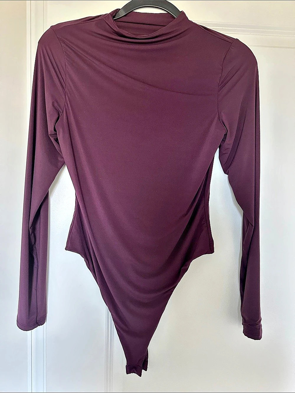 Naked Wardrobe Long Sleeve Bodysuit in Purple Like New